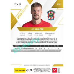 2022/23 Sportzoo Fortuna Liga 1. série #196 Jan Hladík Gold xx/99