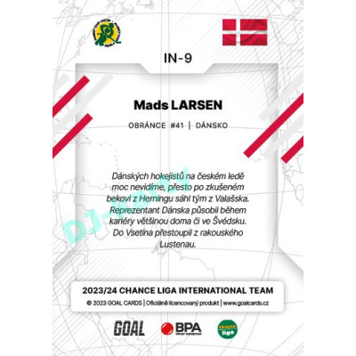 2023/24 Goal cards Chance Liga 2. série #IN-09 Mads Larsen International