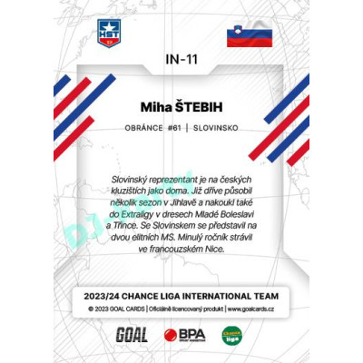 2023/24 Goal cards Chance Liga 2. série #IN-11 Miha Štebih International