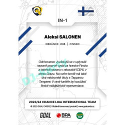 2023/24 Goal cards Chance Liga 2. série #IN-01 Aleksi Salonen International