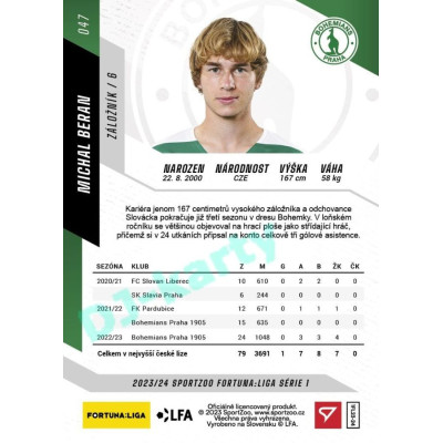 2023/24 Sportzoo Fortuna Liga 1. série #047 Michal Beran
