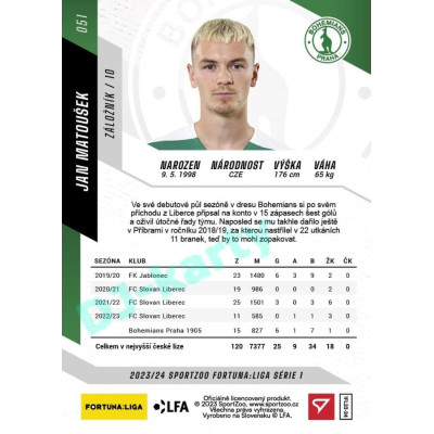 2023/24 Sportzoo Fortuna Liga 1. série #051 Jan Matoušek