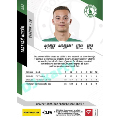 2023/24 Sportzoo Fortuna Liga 1. série #052 Matyáš Kozák