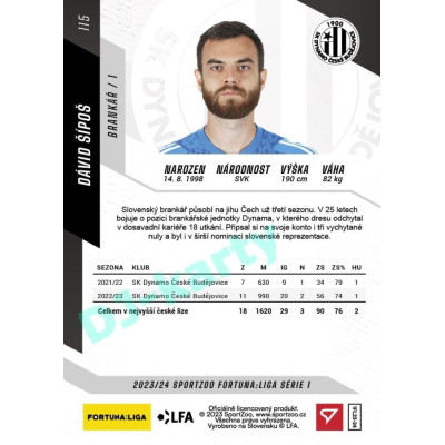 2023/24 Sportzoo Fortuna Liga 1. série #115 Dávid Šípoš