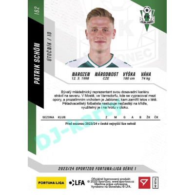 2023/24 Sportzoo Fortuna Liga 1. série #162 Patrik Schön