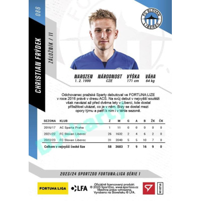 2023/24 Sportzoo Fortuna Liga 1. série #086 Christian Frýdek