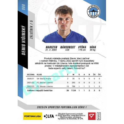 2023/24 Sportzoo Fortuna Liga 1. série #088 Denis Višinský