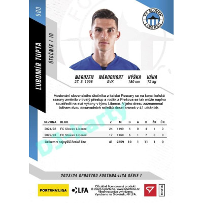 2023/24 Sportzoo Fortuna Liga 1. série #090 Ľubomír Tupta
