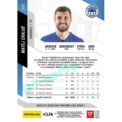2023/24 Sportzoo Fortuna Liga 1. série #080 Matěj Chaluš