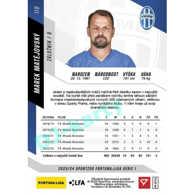 2023/24 Sportzoo Fortuna Liga 1. série #110 Marek Matějovský