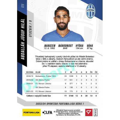 2023/24 Sportzoo Fortuna Liga 1. série #111 Abdalláh Júsuf Hilál
