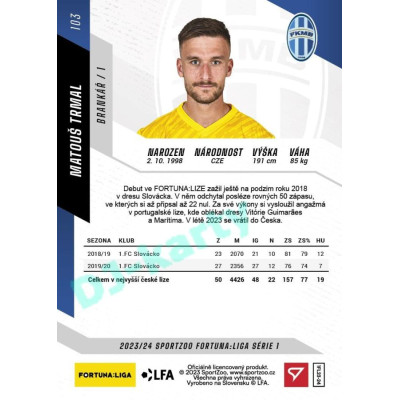2023/24 Sportzoo Fortuna Liga 1. série #103 Matouš Trmal