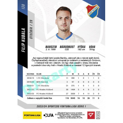 2023/24 Sportzoo Fortuna Liga 1. série #138 Filip Kubala