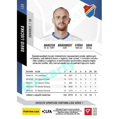 2023/24 Sportzoo Fortuna Liga 1. série #130 David Lischka