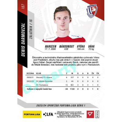 2023/24 Sportzoo Fortuna Liga 1. série #167 Denis Darmovzal