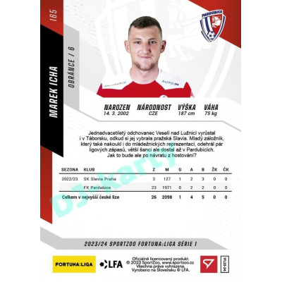 2023/24 Sportzoo Fortuna Liga 1. série #165 Marek Icha
