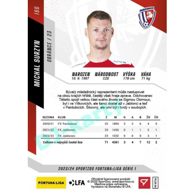 2023/24 Sportzoo Fortuna Liga 1. série #166 Michal Surzyn