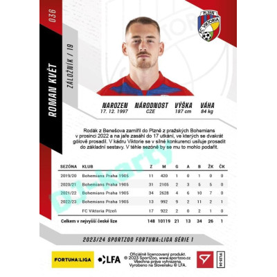 2023/24 Sportzoo Fortuna Liga 1. série #036 Roman Květ