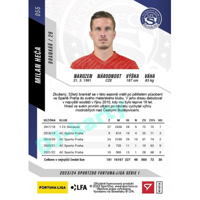 2023/24 Sportzoo Fortuna Liga 1. série #055 Milan Heča