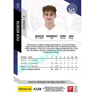 2023/24 Sportzoo Fortuna Liga 1. série #066 Filip Vecheta