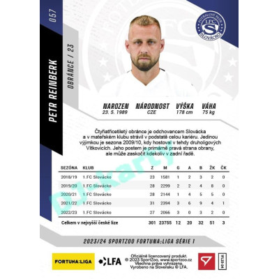 2023/24 Sportzoo Fortuna Liga 1. série #057 Petr Reinberk