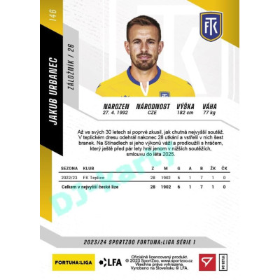 2023/24 Sportzoo Fortuna Liga 1. série #146 Jakub Urbanec