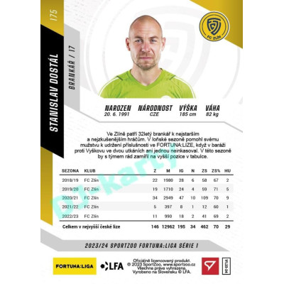 2023/24 Sportzoo Fortuna Liga 1. série #175 Stanislav Dostál