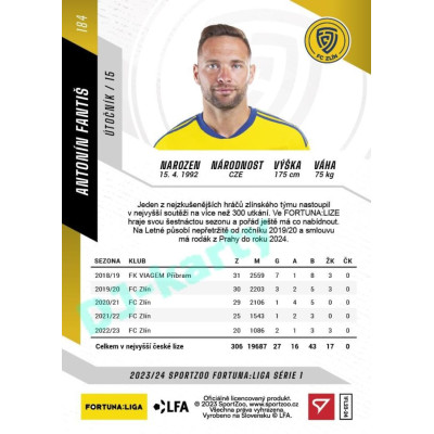 2023/24 Sportzoo Fortuna Liga 1. série #184 Antonín Fantiš