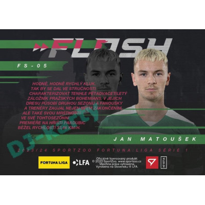 2023/24 Sportzoo Fortuna Liga 1. série #FS-05 Jan Matoušek Flash
