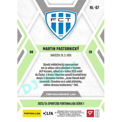 2023/24 Sportzoo Fortuna Liga 1. série #NL-07 Martin Pastornický F:NL Plymakers