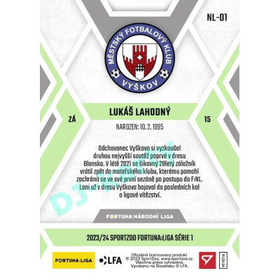2023/24 Sportzoo Fortuna Liga 1. série #NL-01 Lukáš Lahodný F:NL Plymakers