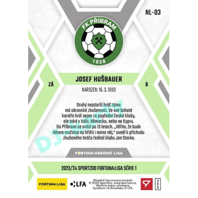 2023/24 Sportzoo Fortuna Liga 1. série #NL-03 Josef Hušbauer F:NL Plymakers