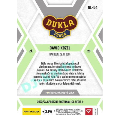2023/24 Sportzoo Fortuna Liga 1. série #NL-04 David Kozel F:NL Plymakers