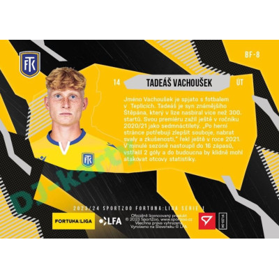 2023/24 Sportzoo Fortuna Liga 1. série #BF-8 Tadeáš Vachoušek Bright Future Limited 1of130