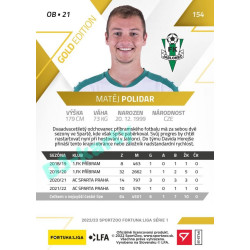 2022/23 Sportzoo Fortuna Liga 1. série #154 Matěj Polidar Gold xx/99