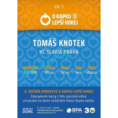 2022/23 Goal cards Chance Liga O kapku lepší hokej #KN-05 Tomáš Knotek