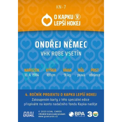 2022/23 Goal cards Chance Liga O kapku lepší hokej #KN-07 Ondřej Němec