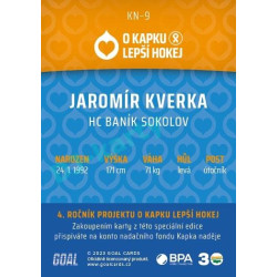 2022/23 Goal cards Chance Liga O kapku lepší hokej #KN-09 Jaromír Kverka