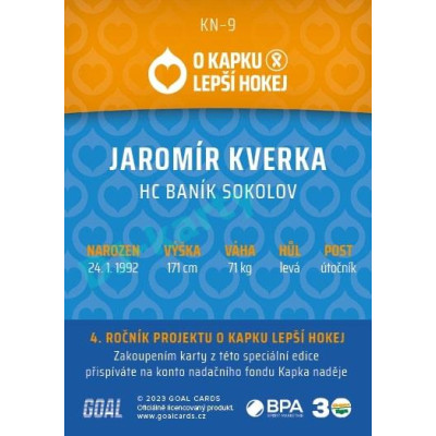 2022/23 Goal cards Chance Liga O kapku lepší hokej #KN-09 Jaromír Kverka