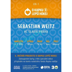 2022/23 Goal cards Chance Liga O kapku lepší hokej #KN-01 Sebastian Weitz