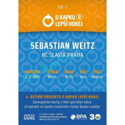 2022/23 Goal cards Chance Liga O kapku lepší hokej #KN-01 Sebastian Weitz