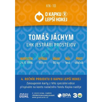 2022/23 Goal cards Chance Liga O kapku lepší hokej #KN-10 Tomáš Jáchym