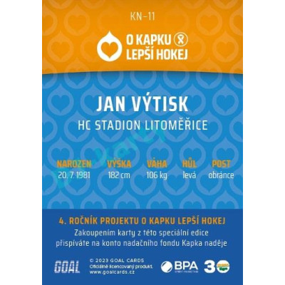 2022/23 Goal cards Chance Liga O kapku lepší hokej #KN-11 Jan Výtisk