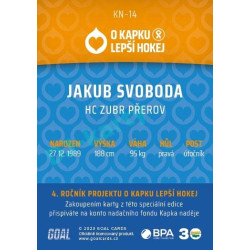 2022/23 Goal cards Chance Liga O kapku lepší hokej #KN-14 Jakub Svoboda