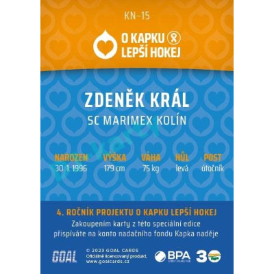 2022/23 Goal cards Chance Liga O kapku lepší hokej #KN-15 Zdeněk Král