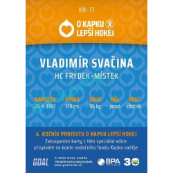 2022/23 Goal cards Chance Liga O kapku lepší hokej #KN-17 Vladimír Svačina