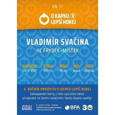 2022/23 Goal cards Chance Liga O kapku lepší hokej #KN-17 Vladimír Svačina