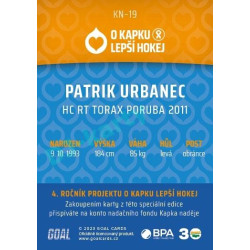 2022/23 Goal cards Chance Liga O kapku lepší hokej #KN-19 Patrik Urbanec
