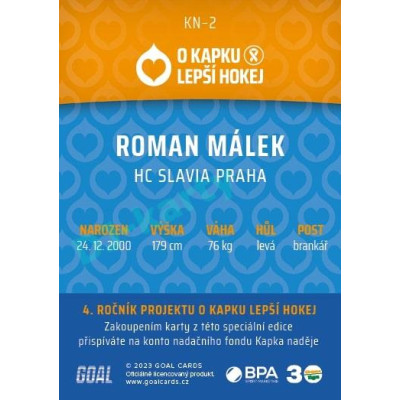 2022/23 Goal cards Chance Liga O kapku lepší hokej #KN-02 Roman Málek
