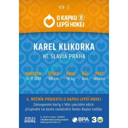 2022/23 Goal cards Chance Liga O kapku lepší hokej #KN-03 Karel Klikorka